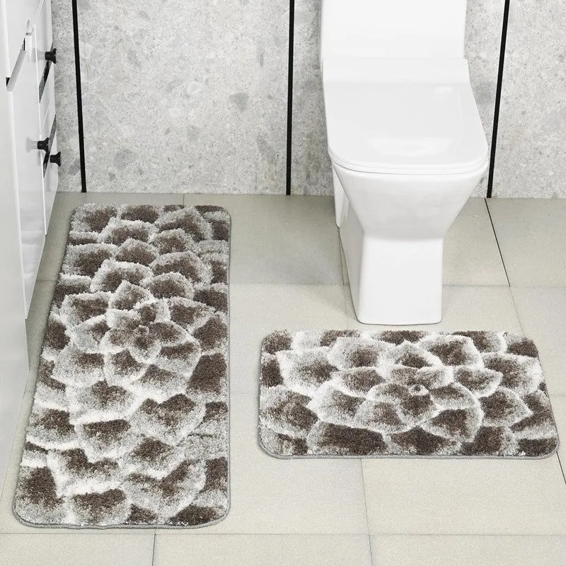 FloralHarmony Mircofiber Bath Mats - Set of Two media 1