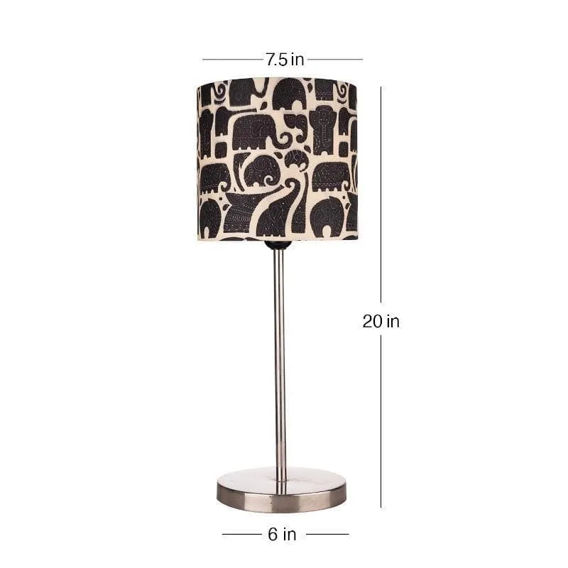 Zoo Glow Metal Chrome Fabric Table Lamp - Black,White media 5