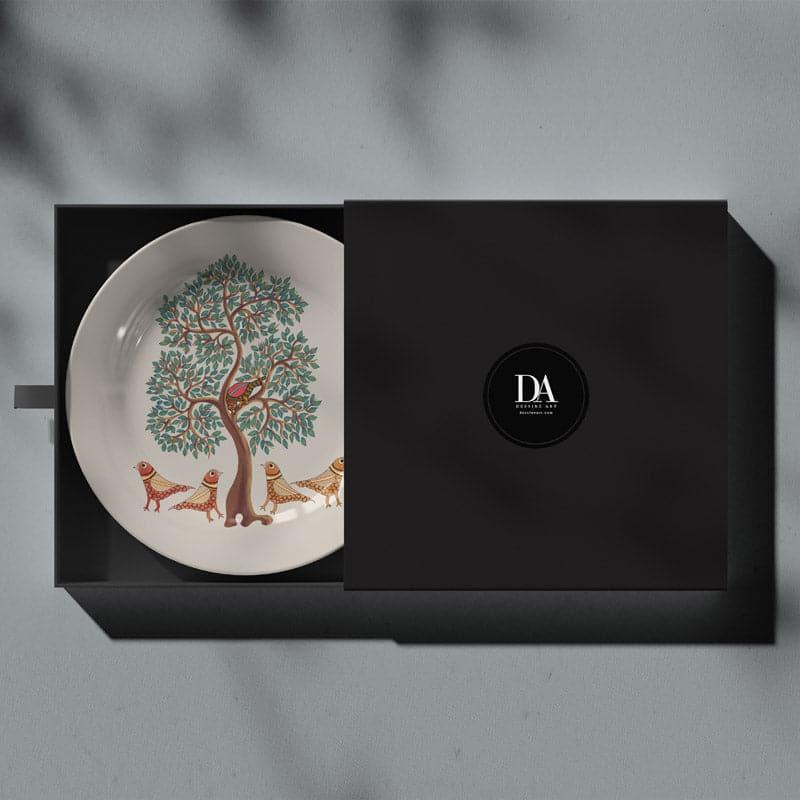 Birds Chirping Gond Art Wall Plate media 3