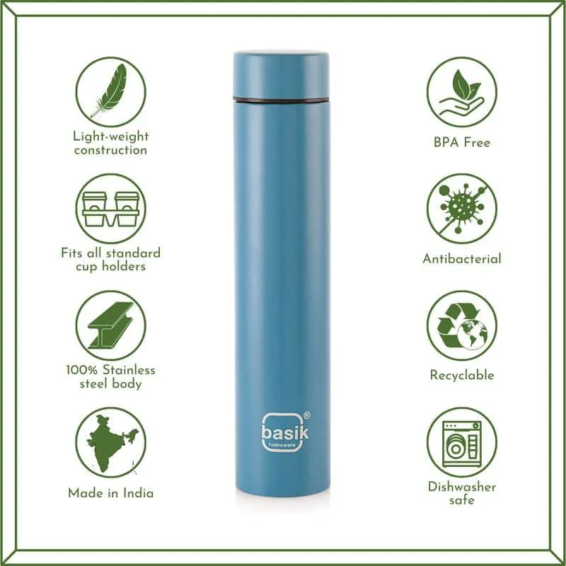 Evara Stainless Steel Bottle (Blue) - 440 mL media 4