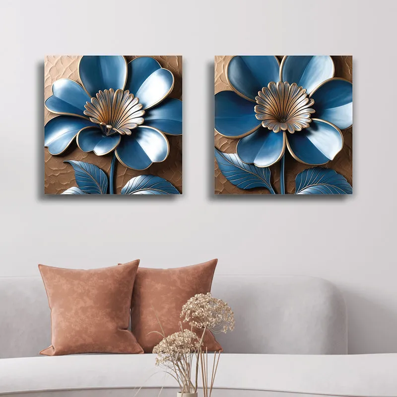 Structured Petals Canvas Wall Art - Set Of Two media 5