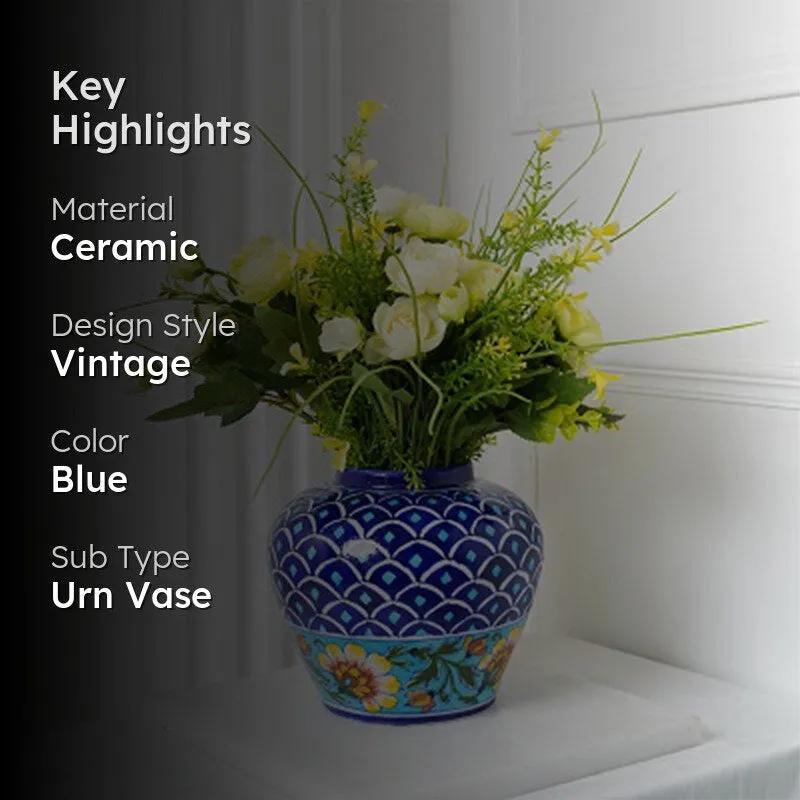 Cobalt Handpainted Vase media 2