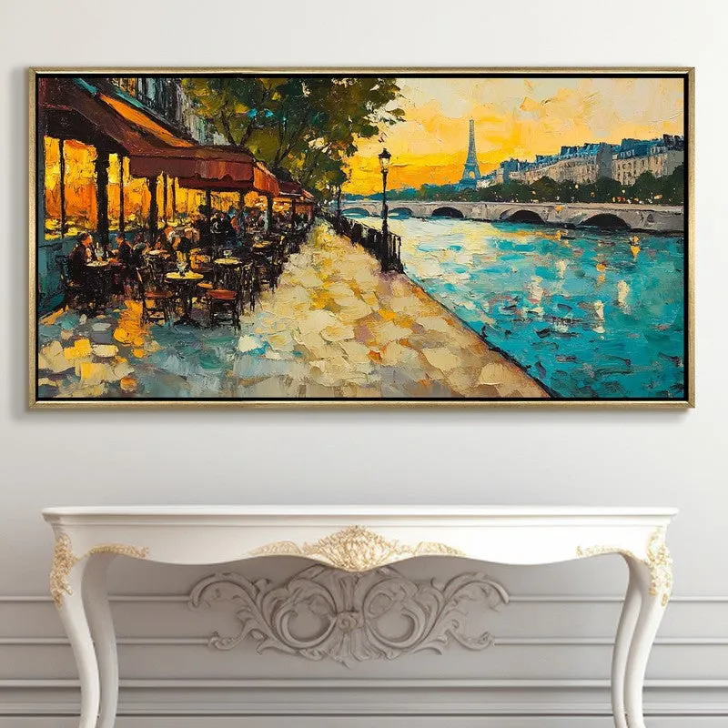 Azure Horizon Wall Painting With Frame media 5