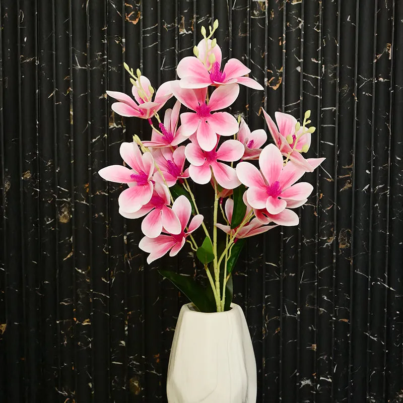 Violaire Polyester Artificial Flower Stick - Pink & White media 3