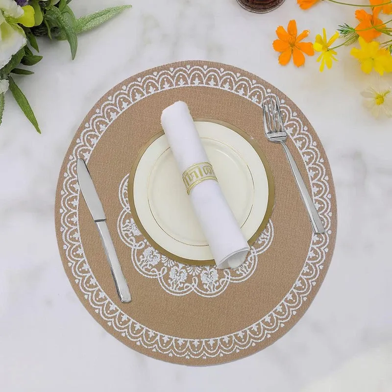 Mandala Beige Round PVC Table Mats - Set Of Four media 4