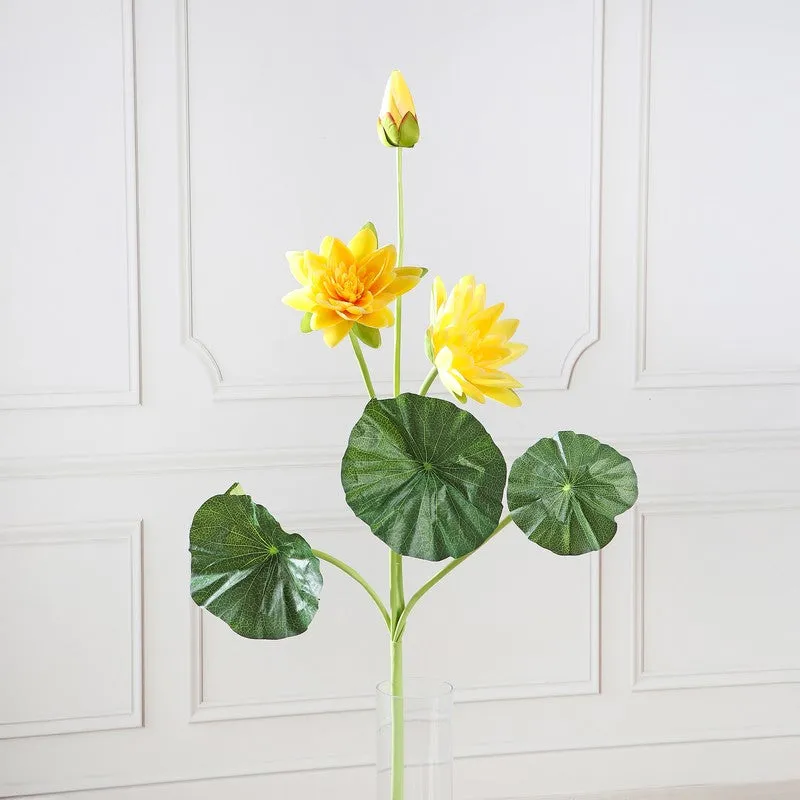 Lotus Bloom Stem with Leaves - Yellow media 4