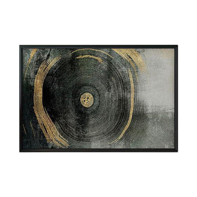 Golden Abstract Canvas Wall Painting - Black Frame media 6