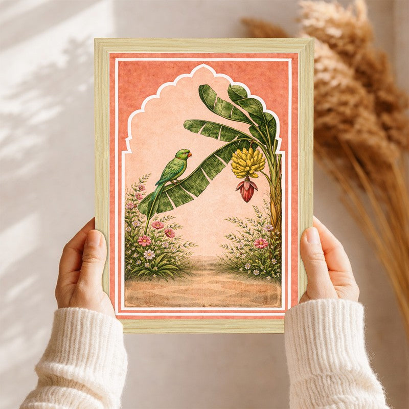 Echoes of Mewar Paper Wall Painting With Frame - Set Of Six media 5