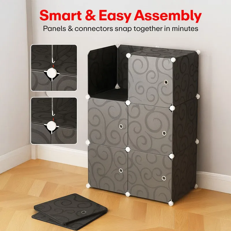 Rioware StackCraft Home Storage Wardrobe Racks - Grey media 6