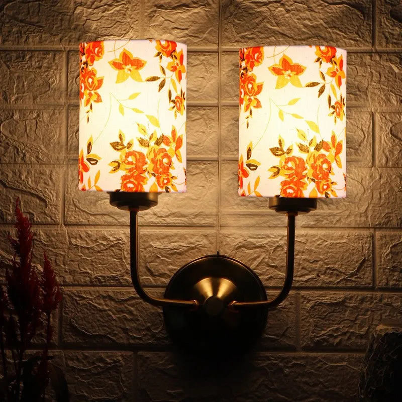 Floranira Fleur Duo Metal Wall Lamp - White,Orange media 4