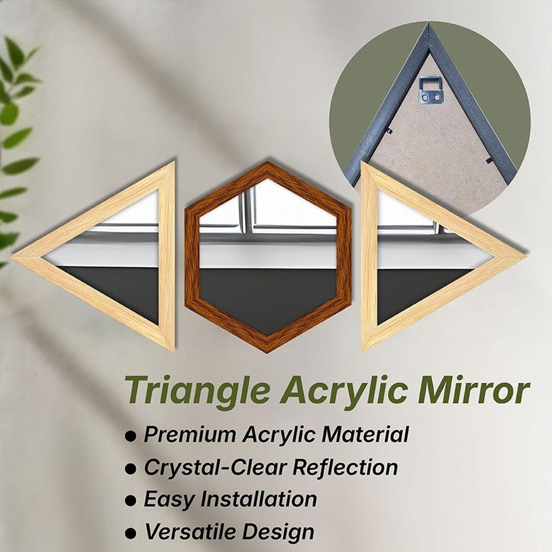 Facet Glow Wall Mirror (Brown,Beige)- Set of Three media 6
