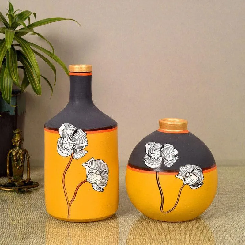 Sunflower Bliss Vase - Set Of Two media 1