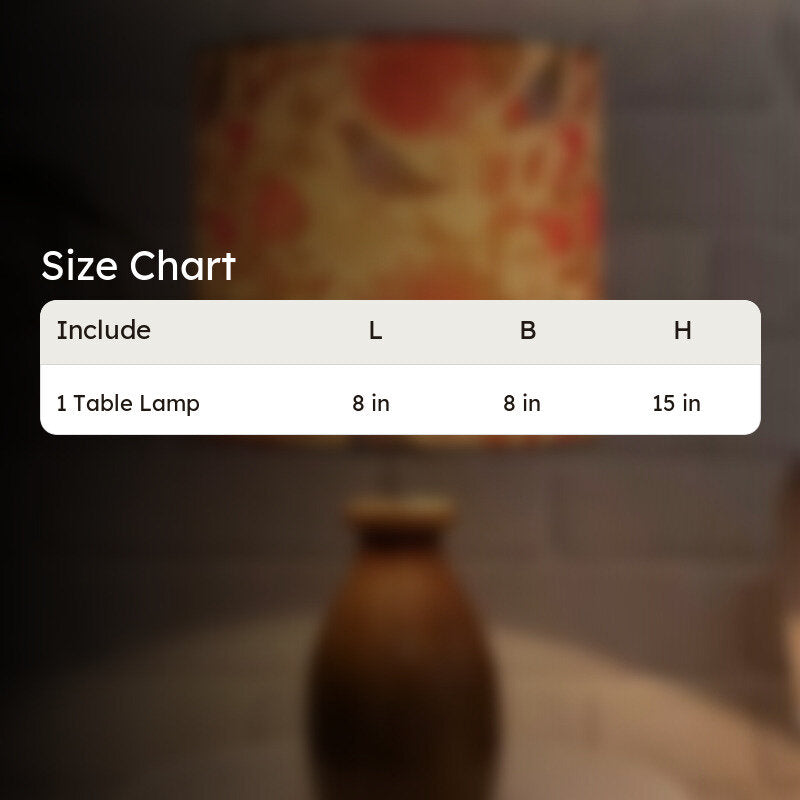 Amber Brown Fabric Table Lamp - Multicolor media 8