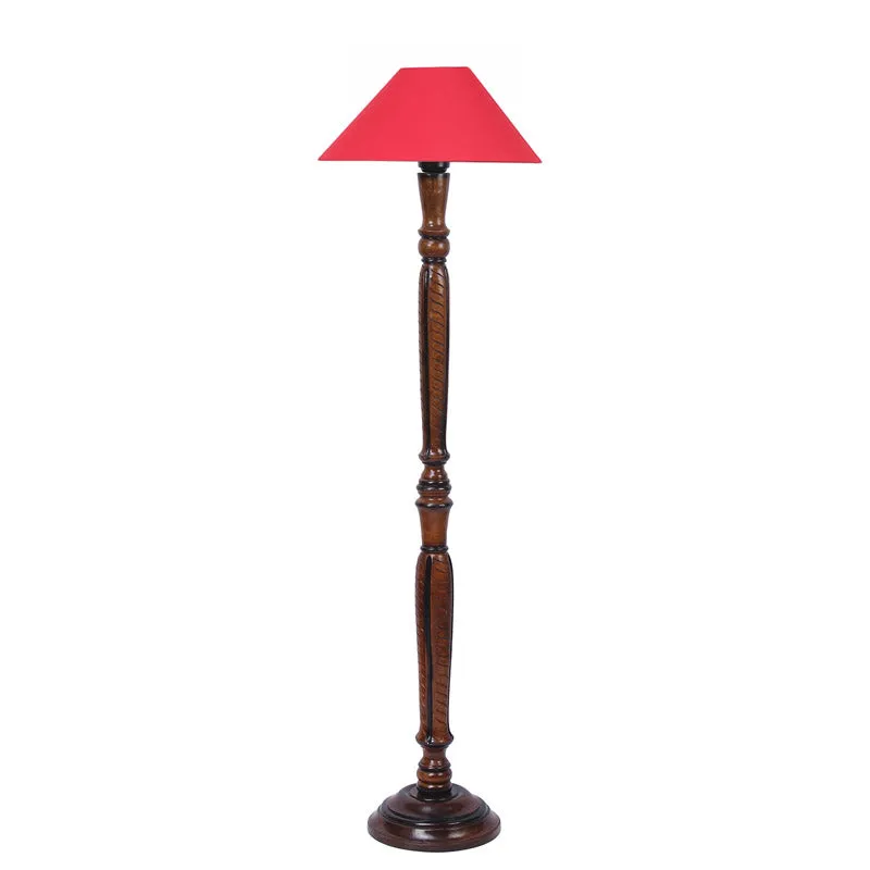 Deira Vintage Wooden Floor Lamp - Red media 5