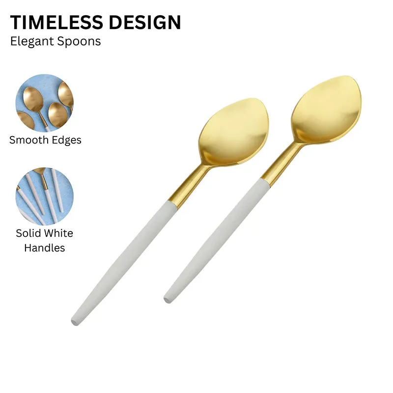 Stirling Spoon Set (Gold & White) - Set Of Six media 6