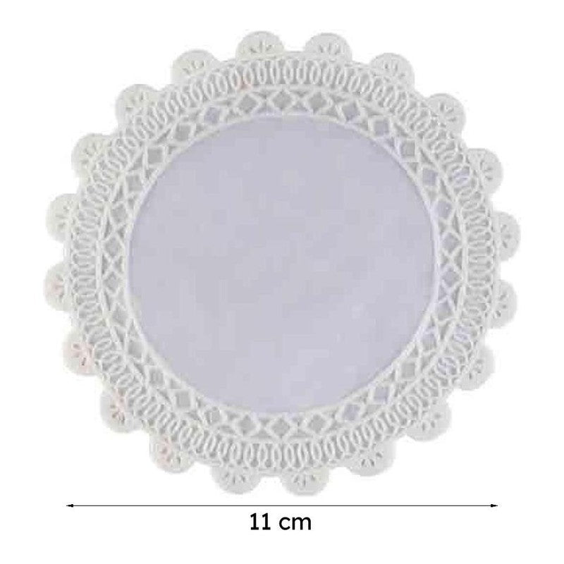 Elegant White Cotton Lace Coaster - Set of Six media 5