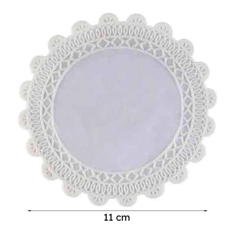 Elegant White Cotton Lace Coaster - Set of Six media 5