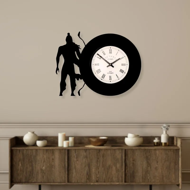 Sri Ram Steel Analog Wall Clock - Black media 3