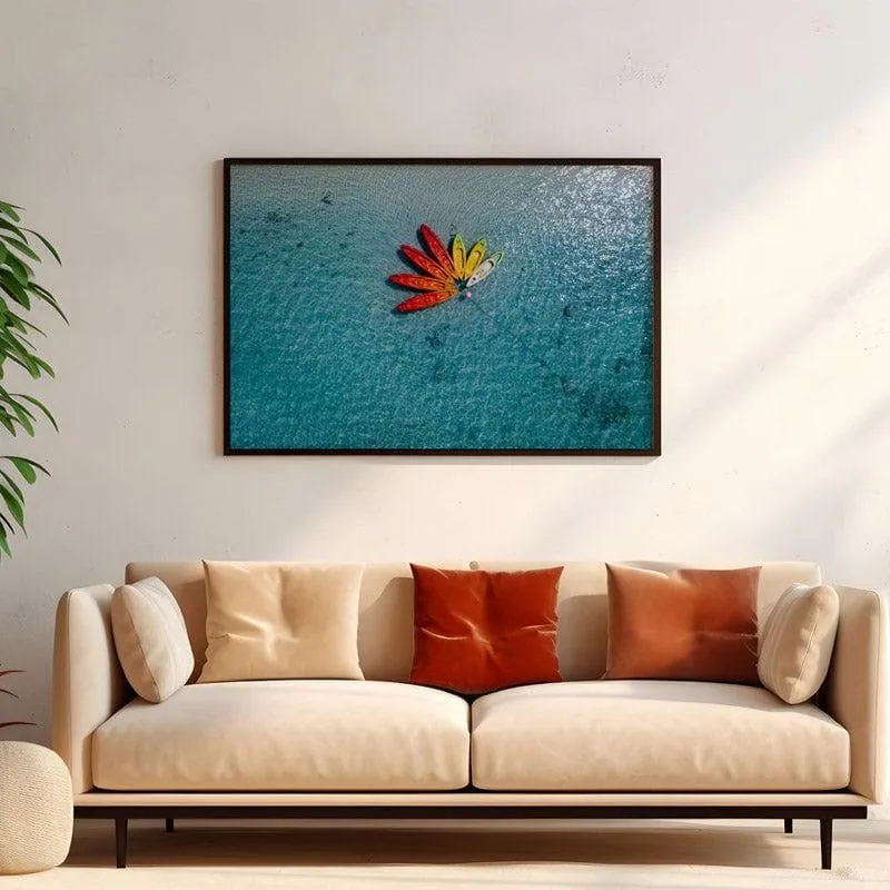 The Flower Canvas Wall Painting - Black Frame media 4