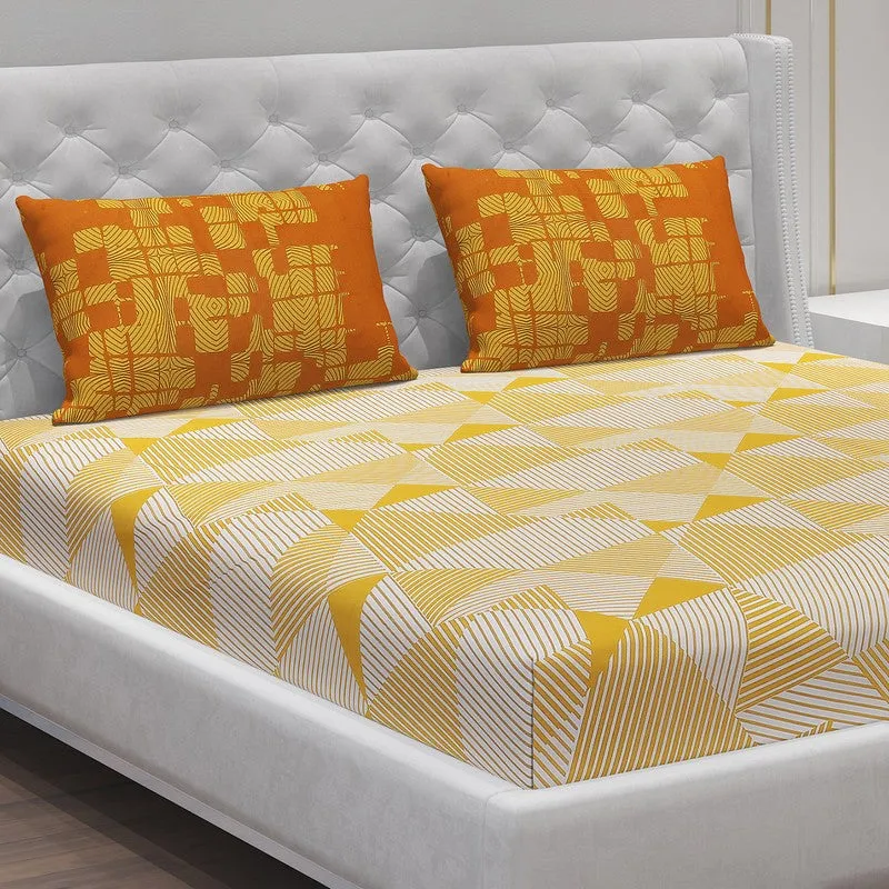 Monte Carlo Striped Triangle Cotton Bedsheet - 104 TC media 5
