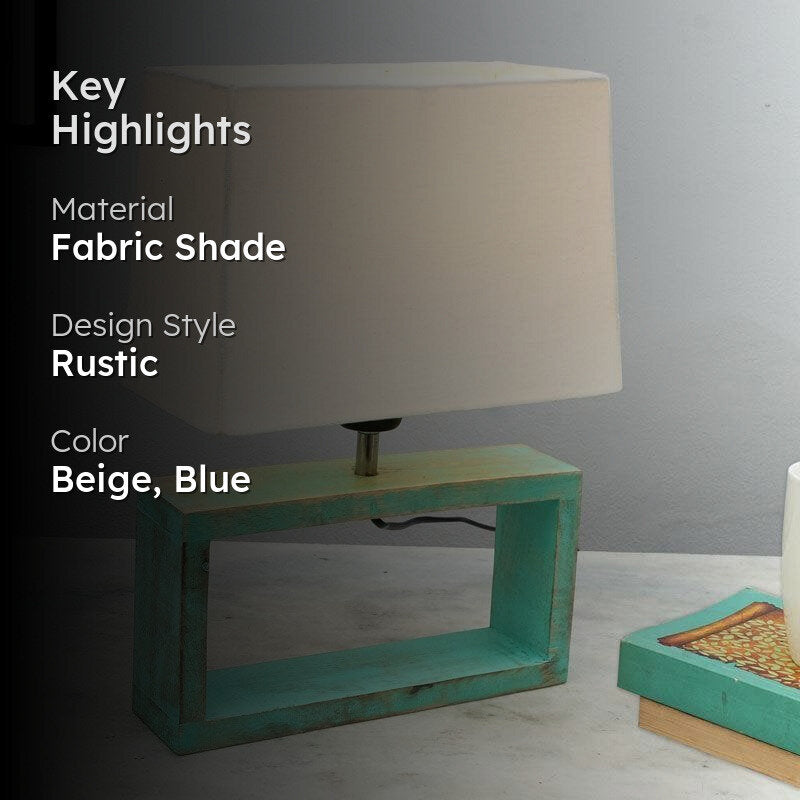 Isadora Fabric Table Lamp - Beige,Blue media 2