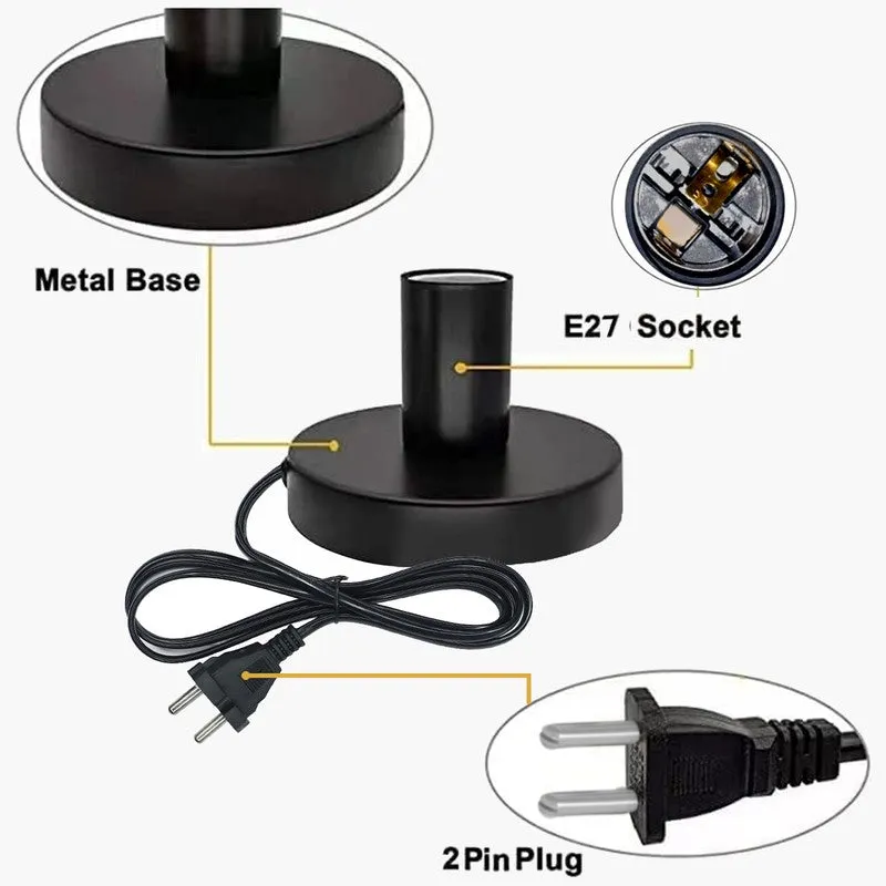 Lumos Bare Metal Table Lamp (Black) - Set of Two media 4