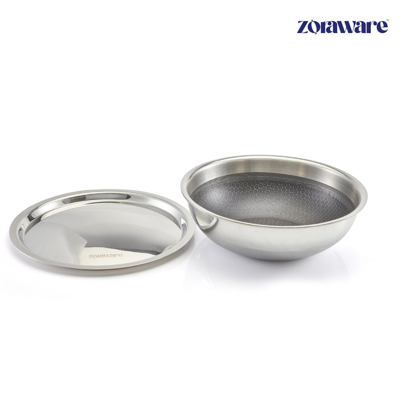 Zoraware Kadhai With Lid (1600 mL/2200mL) - Set Of Two media 3
