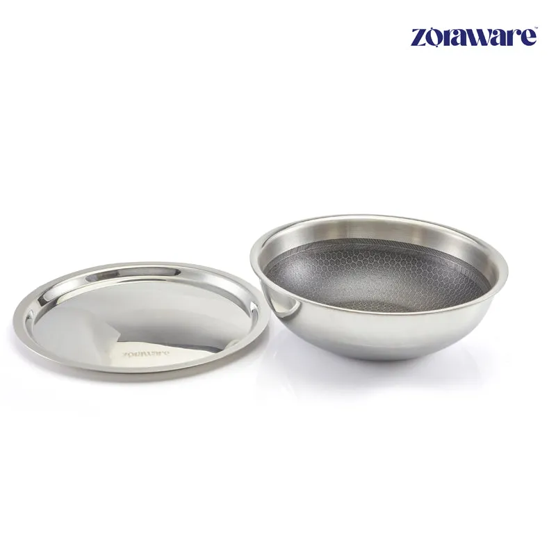 Zoraware Kadhai With Lid (1600 mL/2200mL) - Set Of Two media 3
