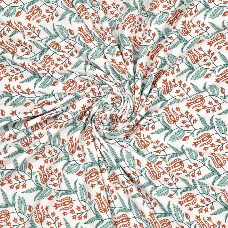 Devyanshi Floral Printed White & Green Cotton Dohar media 5