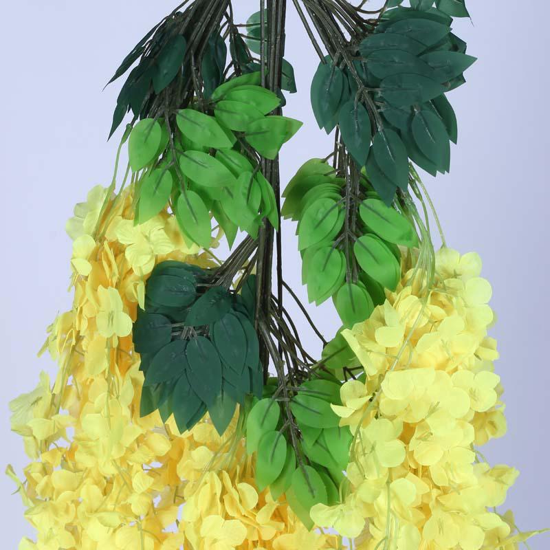 Faux Lush Wisteria Plant -  Yellow -  3.3 Feet media 5