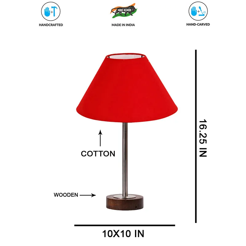 Cotin II Rodin Wooden Table Lamp - Red,Silver,Brown media 7