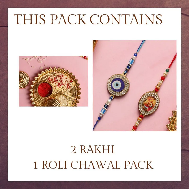 Sai Baba Rakhi with Roli Chawal - Three Piece Set media 4