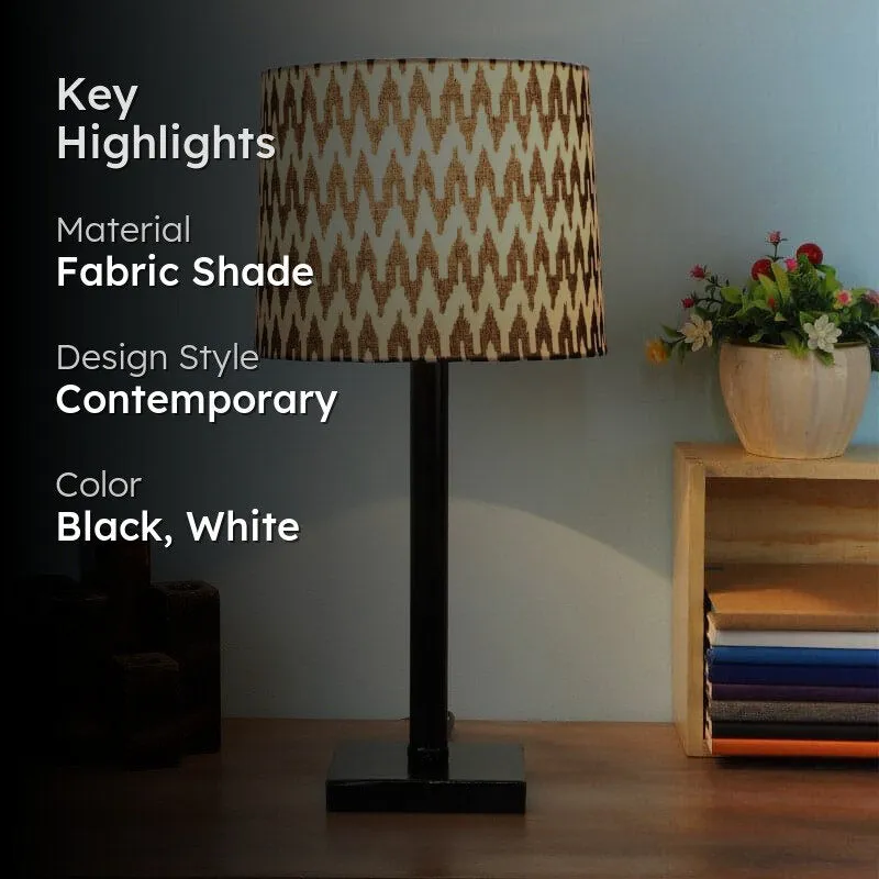 Chevronic Monroe Fabric Table Lamp - Black,White media 2