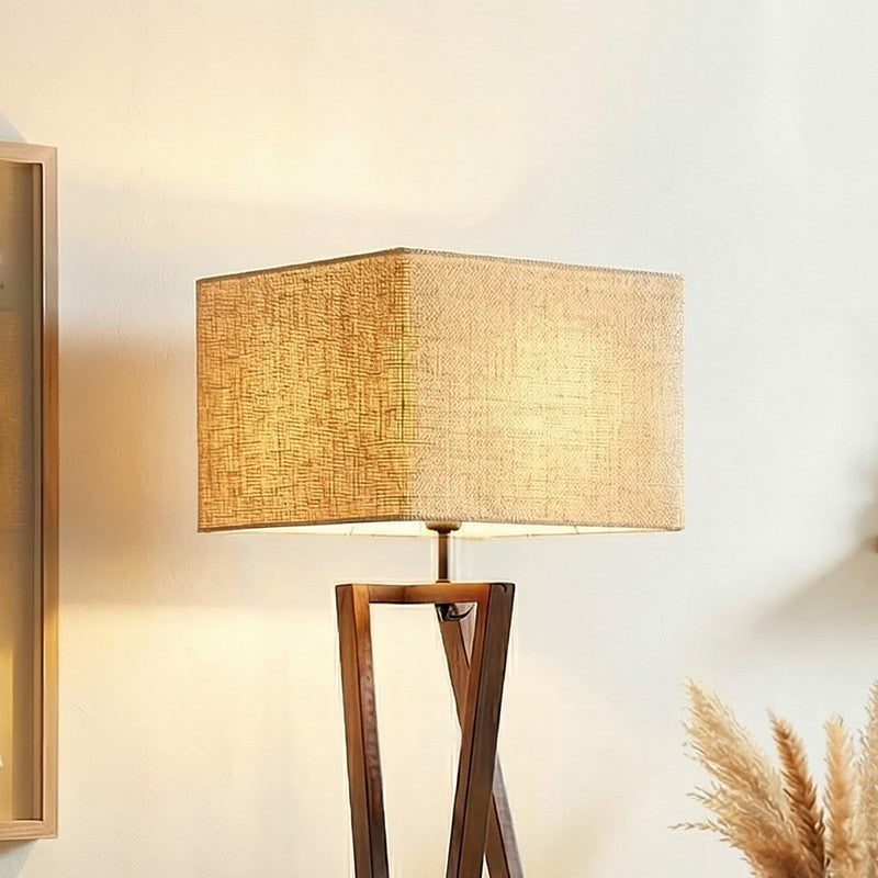 NudeTone Wooden Floor Lamp - Brown media 4