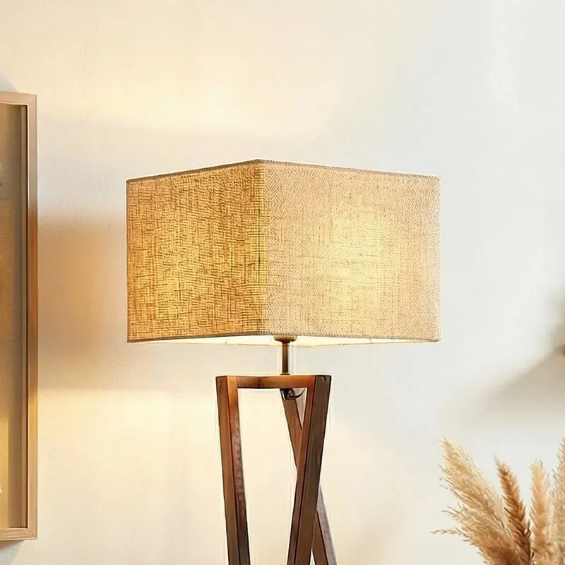 NudeTone Wooden Floor Lamp - Brown media 4