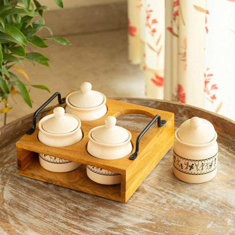 Creamora Ceramic Jar Set - Five Piece Set - 280 ML
