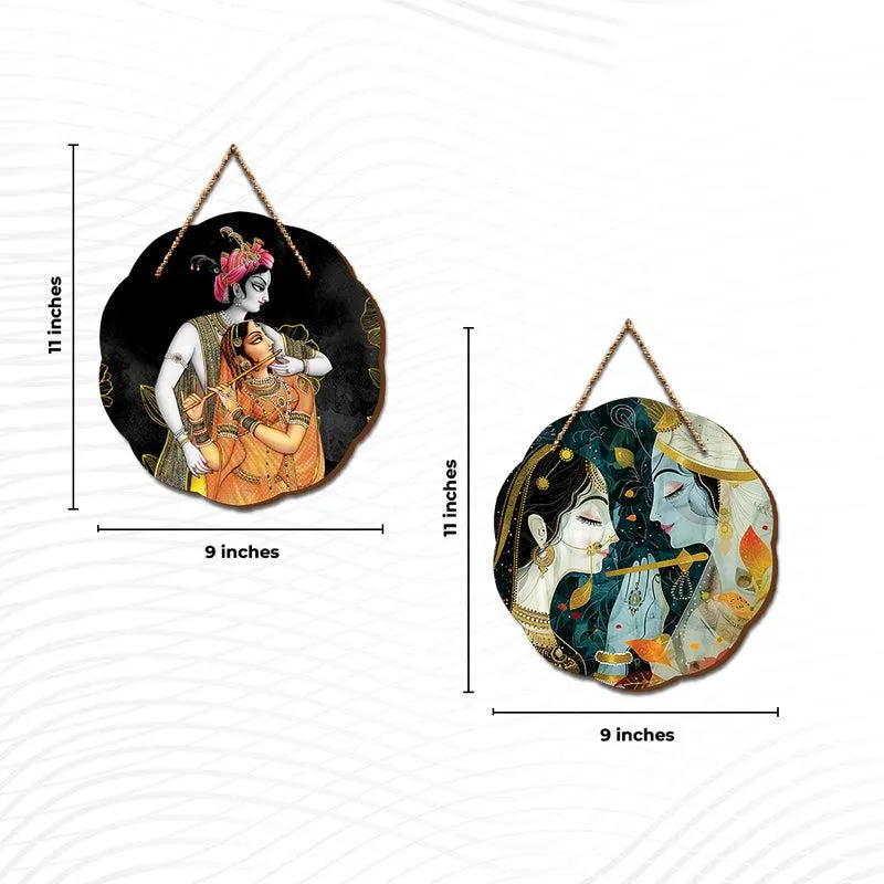 Radhe Shyam Wood MDF Wall Hanging - Set Of Two media 6