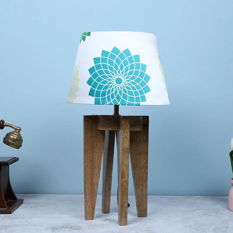 Akari Flux Printed Mango Wood Table Lamp - Multicolor media 2