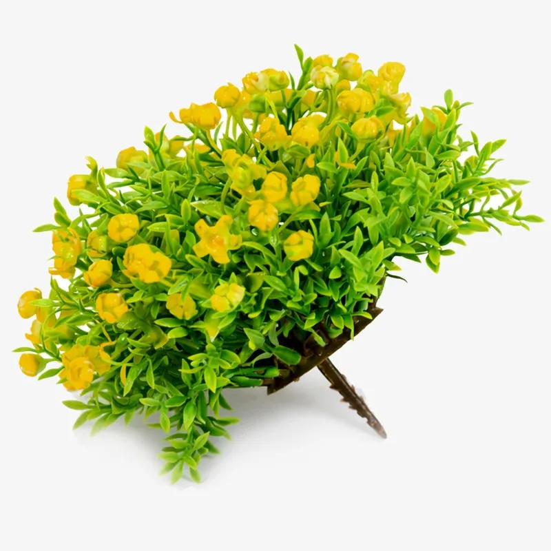 Petalvine Artificial Rose Flower Plant With Pot (Yellow) -14CM media 4
