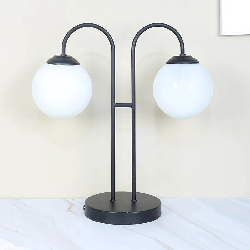 Petit Soleil Duo Solid Arched Moon LED Iron Table Lamp - White,Black media 3