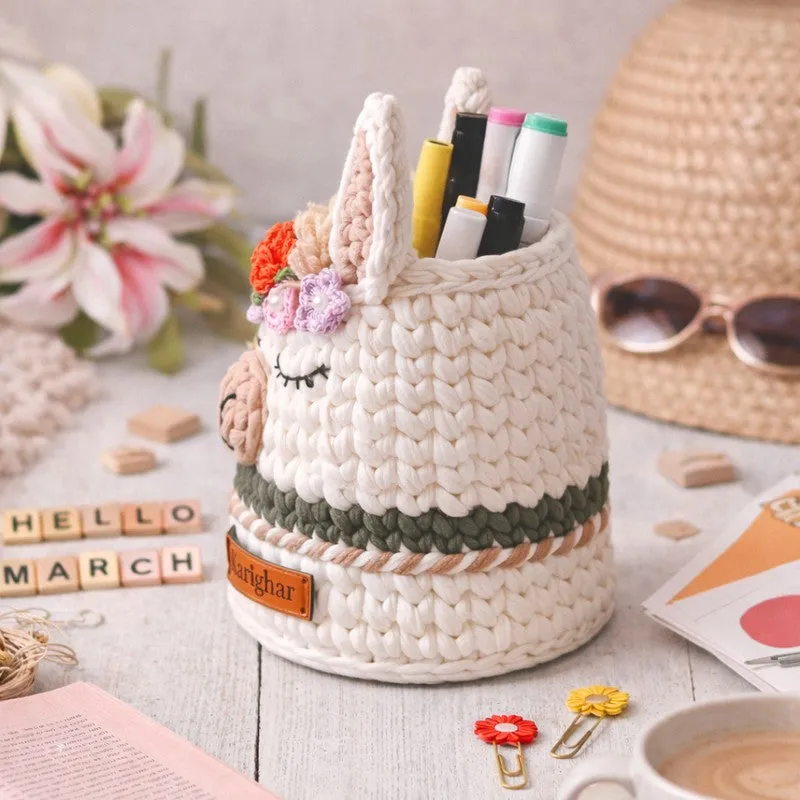 Handcrafted Multicolor Crochet Stationery Holder media 5
