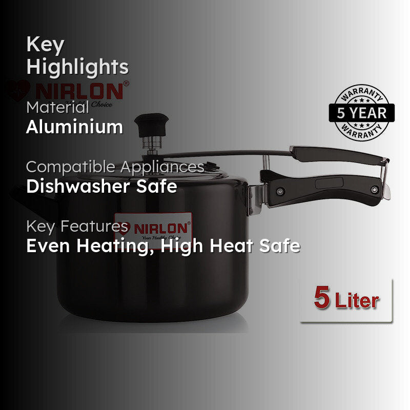 Nirlon Hard Anodized Pressure Cooker - 5000 mL/ 9 Inches media 2