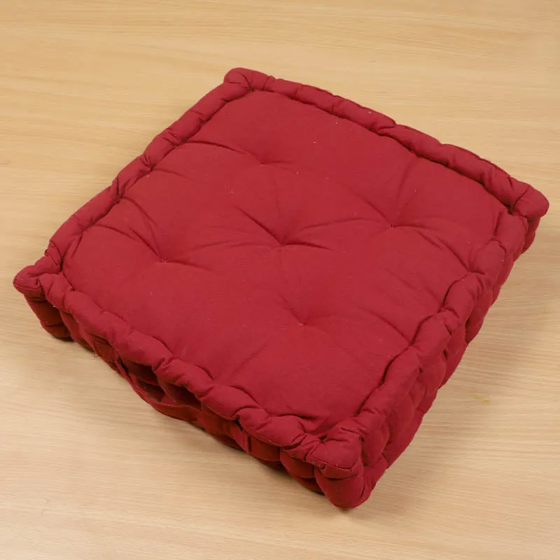 Altra Solid Cotton Floor Cushion - Red media 4
