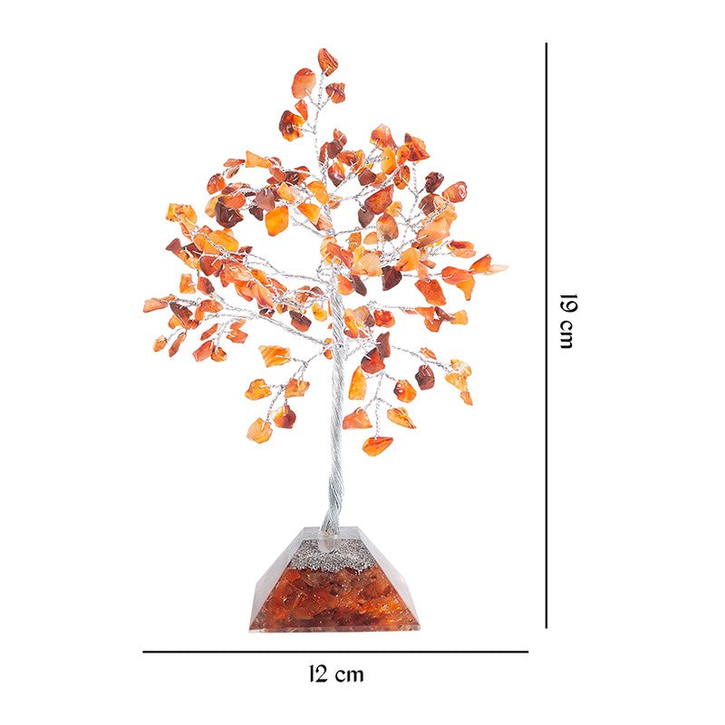 Chi Flow Handcrafted Agate Stone Tree Showpiece - Brown & Silver media 9