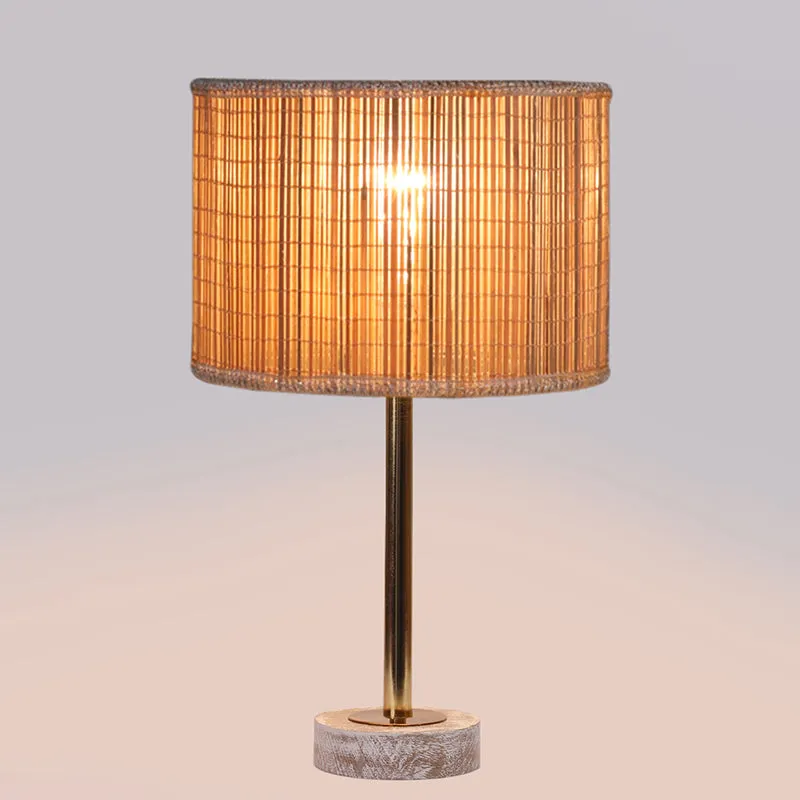 Bambou Rodin Wooden Table Lamp - Beige,Gold,White media 5