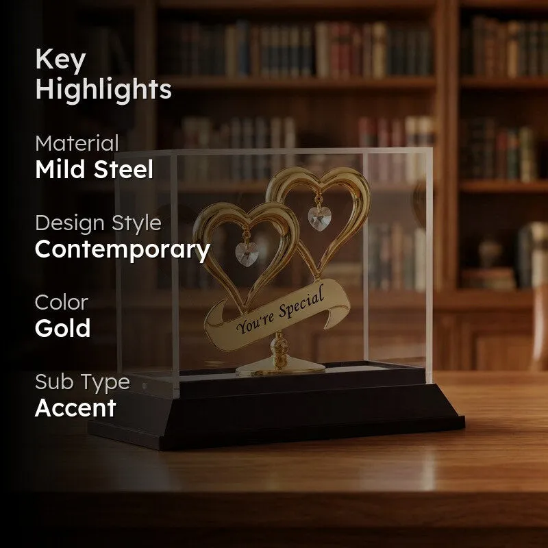 Special Heart 24K Gold Plated Mild Steel Showpiece media 2