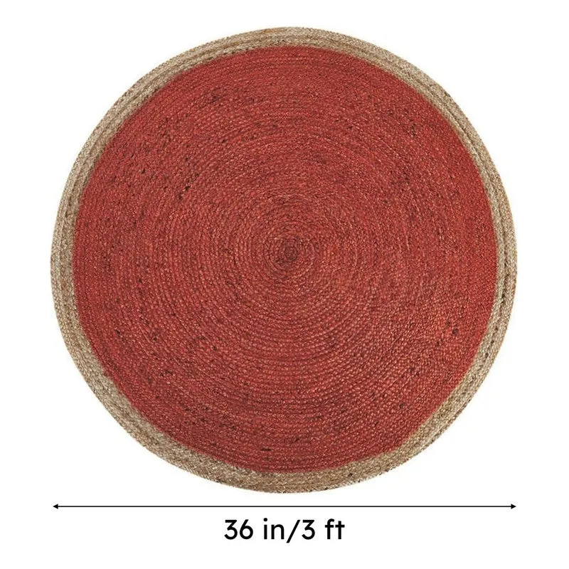 Knot Rustica Braided Jute Area Rug - Red media 7