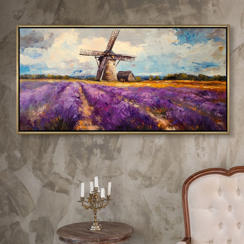 Chromatic Fields Canvas Wall Painting With Frame
