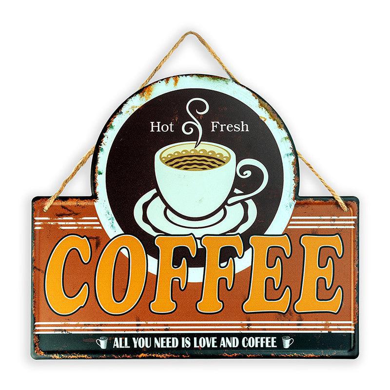 All You Need Is Love & Coffee Retro Metal Wall Accent media 3