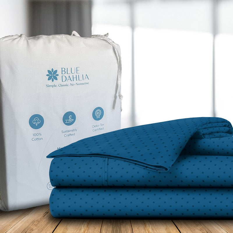 Swiss Dot Cotton Duvet Cover (Azure Blue) - 300 TC media 6